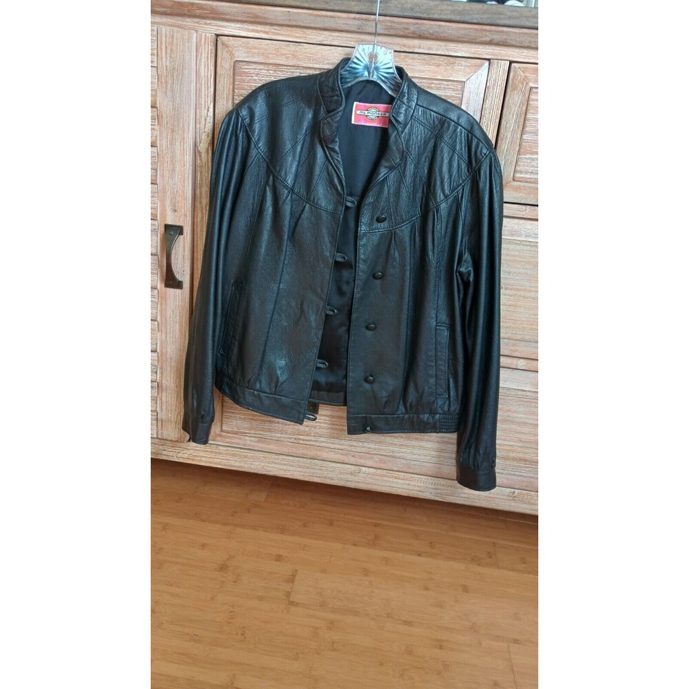 Ms Pioneer Genuine Leather Jacket Vintage Women's Size Small Black